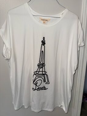 Mesh & Love White Paris Eiffel Tee